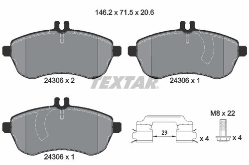 TEXTAR 2430602 Bremsbelagsatz, Scheibenbremse für MERCEDES-BENZ - Bild 1 von 1