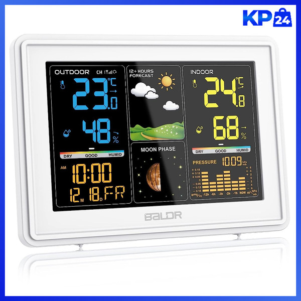 Wetterstation Funk Mit AußEnsensor Digital Farbdisplay Thermometer Hygrometer-image