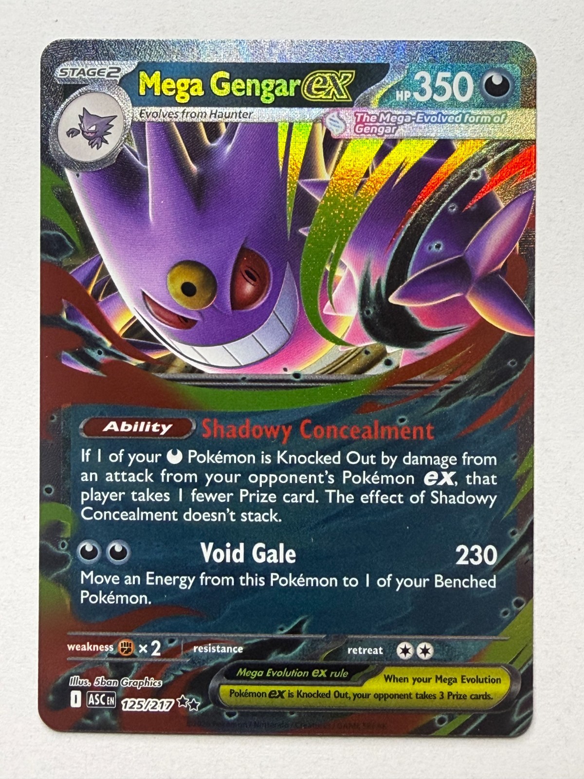 Pokémon Mega Gengar Ex Double Rare Ascended Heroes 125/217