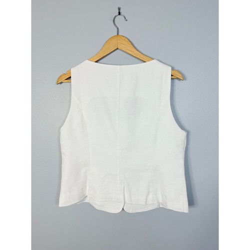 J.Crew Squareneck linen-blend vest White Size 12 NWT - Picture 5 of 5