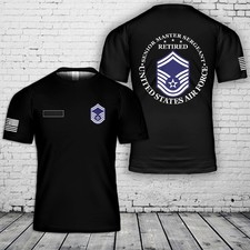 Custom Name US Air Force Senior Master Sergeant Retired T Shirt 3D