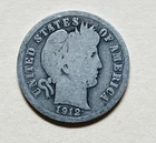 1912-P United States, Barber Head Dime actual Coin