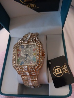 Bibi Luxury Golden Iridescent Crystal Adorned Watch B0071