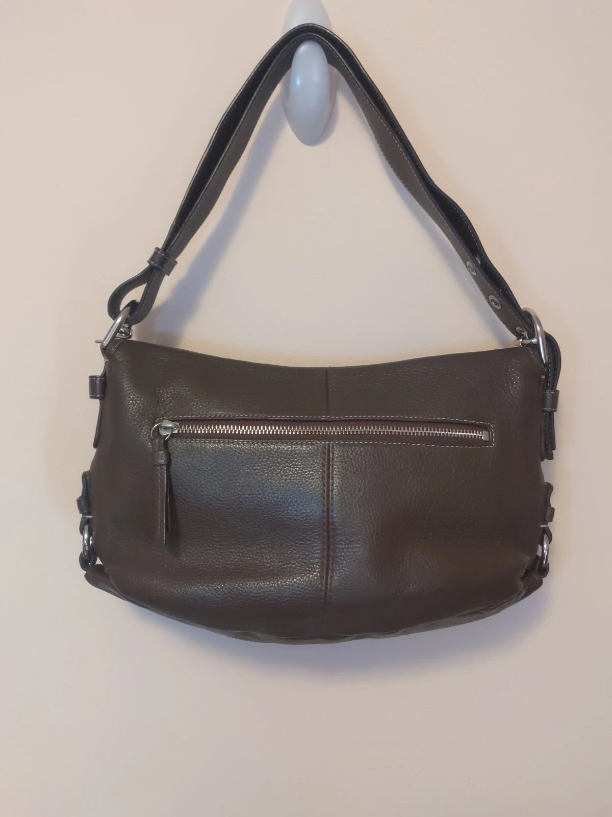 Borsa Coach F15170 Y2K in pelle con patta e borsone in pelle marrone ciottolato