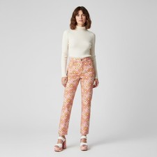 Cotton On Women's Retro Long Straight Jeans in LANA DAISY PRINT Size 6
