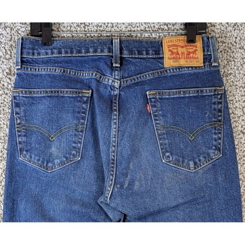 Levi's 505 Jeans Men's 31x31 (Tag 32x32) Blue Flaw - Picture 7 of 12