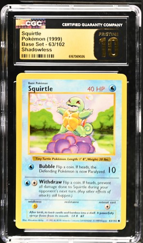 Squirtle (Shadowless) graded CGC 10 for sale on eBay