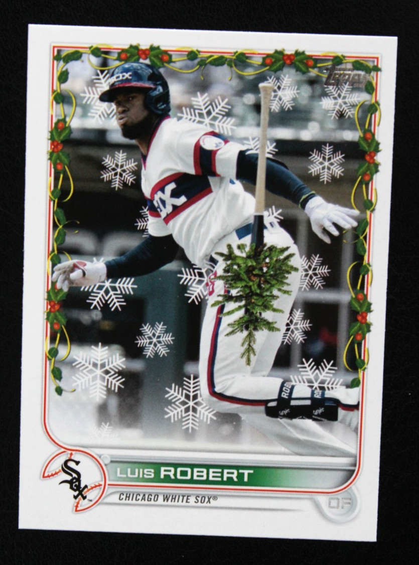 2022 Topps Holiday Luis Robert Super Rare Christmas Tree Bat Variation SSSP HW15