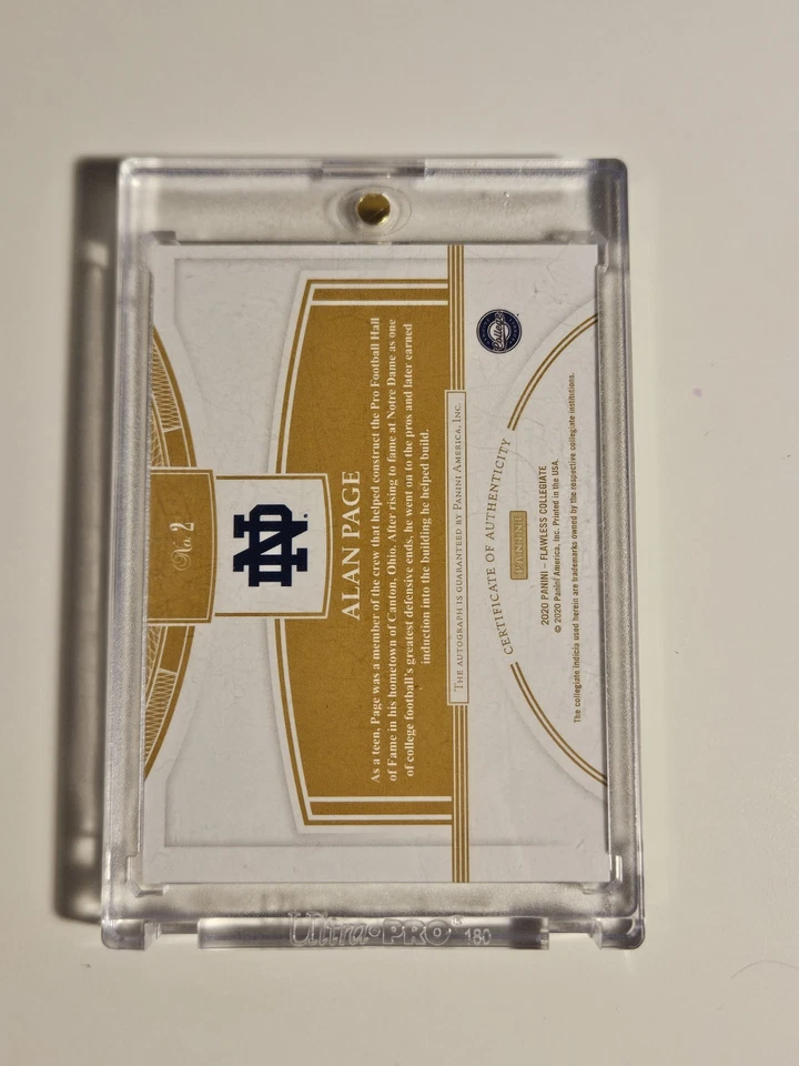 Panini Flawless Alan 2020 página en tarjeta logotipo de equipo automático firmas dorado/25 SSP!!! Foto 2 de 2