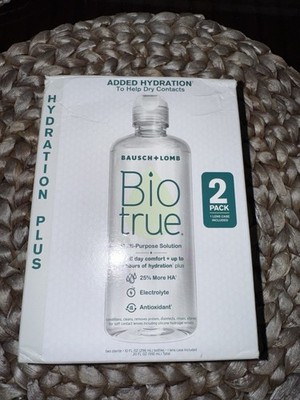 2 X Biotrue Hydration Plus Contact Lens Solution, Lens Case Included 10 fl. oz.
