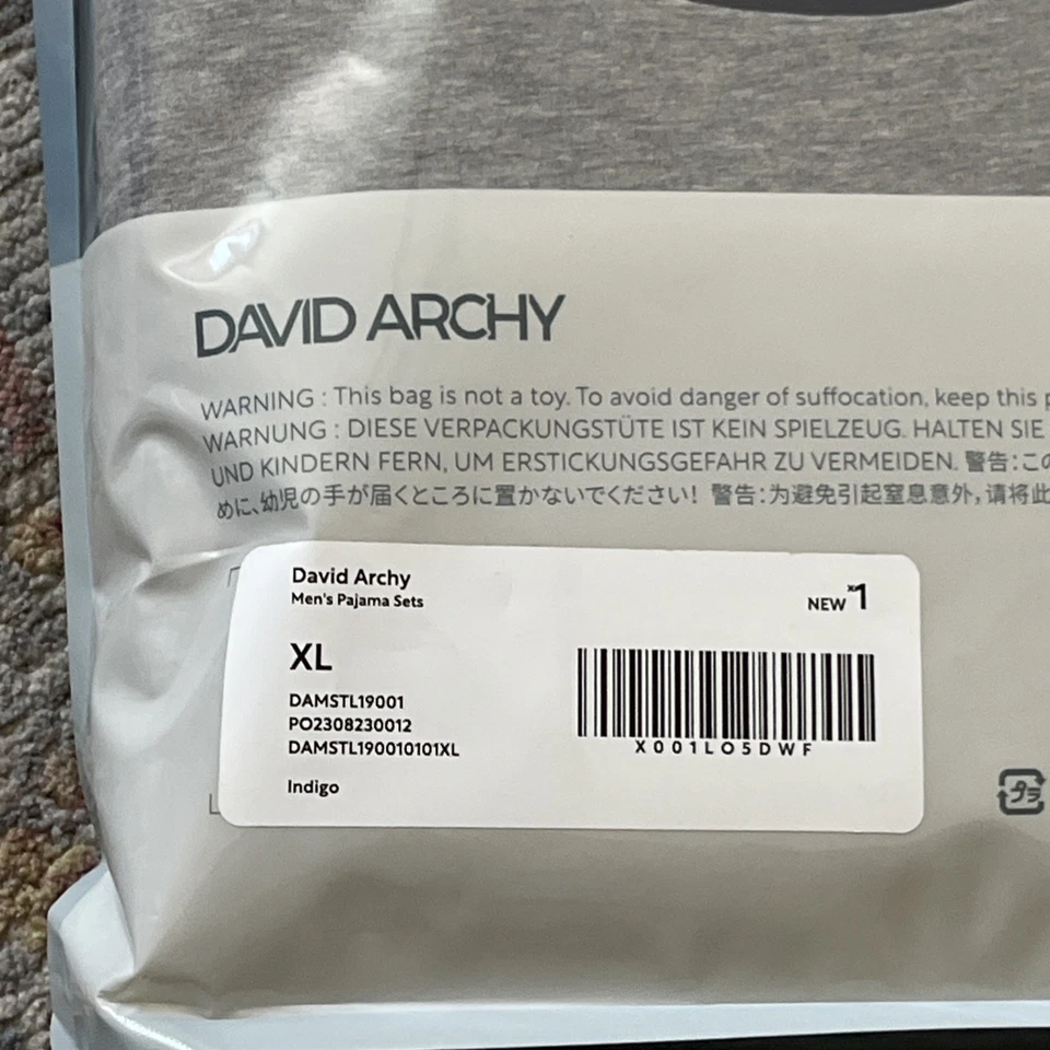 Nuevo David Archy 3 Paquetes Algodón Acanalado Cuello Redondo Calzoncillos Básicos Talla XL Foto 2 de 4