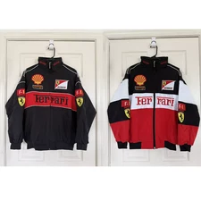 Vintage F1 Ferrari Jacket | Embroidered patches - Unisex Racing Jacket