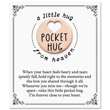 HubbgDesign Sympathy Gift for Loss of Loved One, Pocket Hug Token with Rose