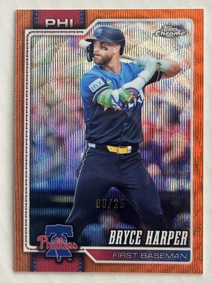 2026 Topps Chrome Bryce Harper #57 Orange Wave Refractor /25 - Phillies