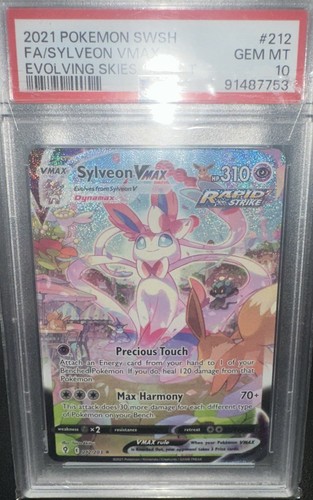 Sylveon VMAX PSA 10 English Pokemon Card 212/203 Evolving Skies 2021 Alt Art - Picture 2 of 2