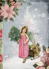 Pink Angel | A3 or A4 Rice Paper | Paper for Decoupage | Christmas