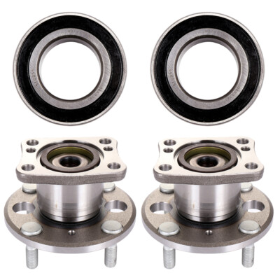 Front Rear 4pcs Wheel Hub Bearings For 2011 2012 2013 Ford Fiesta 1.6L FWD Only