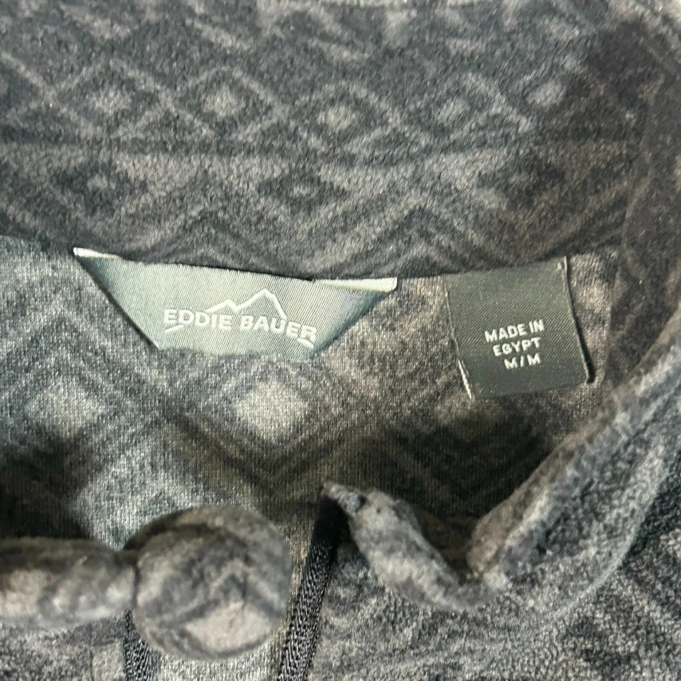 Eddie Bauer Mujer 1/4 Cremallera Poliéster Vellón Cuello Alto Ligero Negro Gris Foto 2 de 4