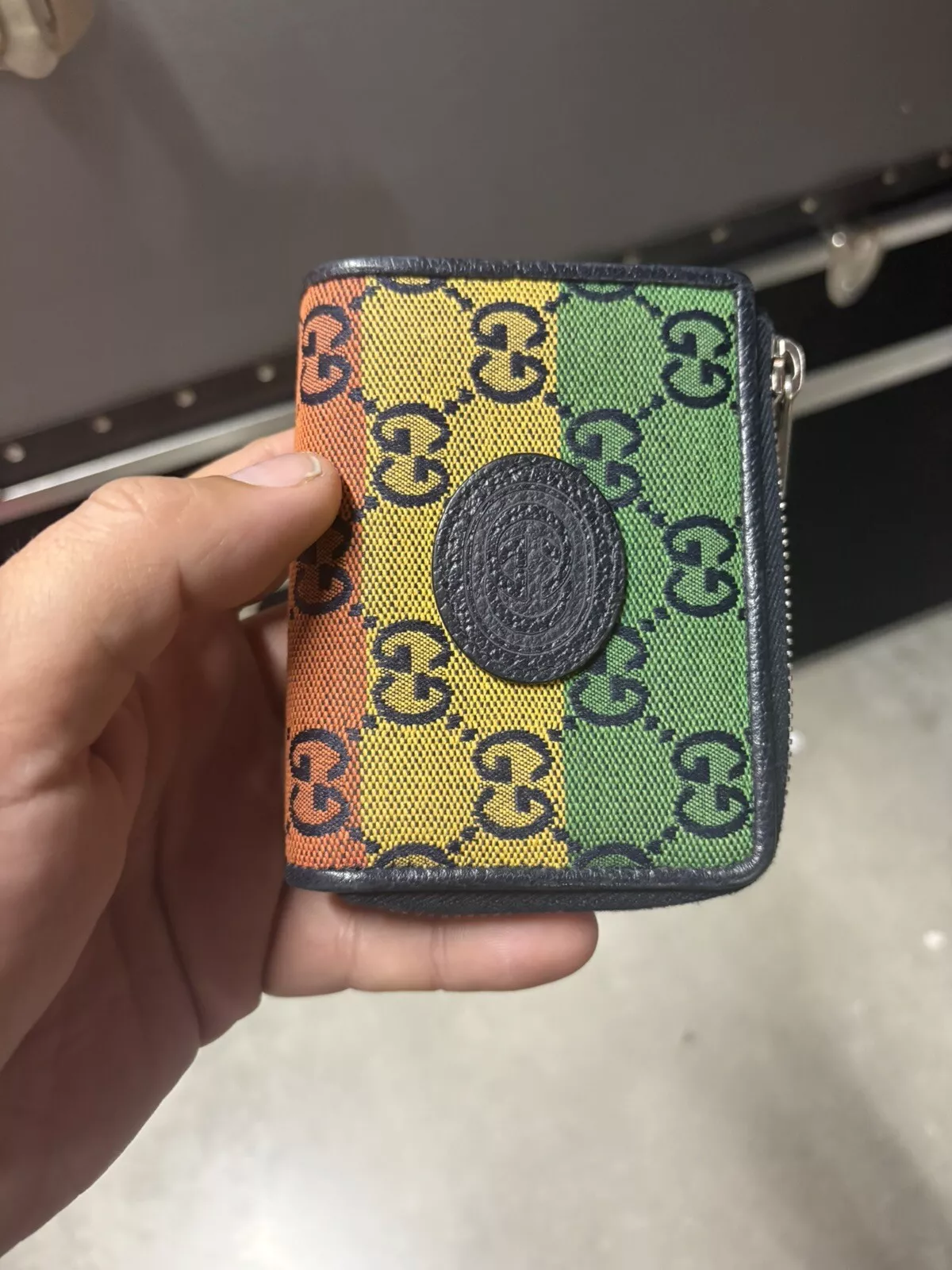 Limited : Portefeuille GG Supreme Monogramme Psychédélique Zip Autour Noir Multicolore