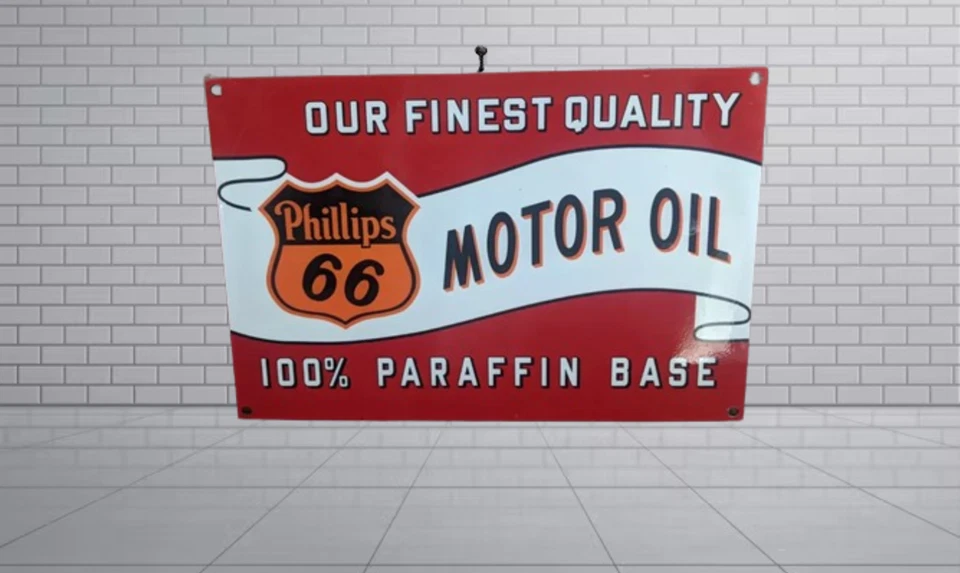 Philips 66 Motor oil Rare Porcelain Enamal Heavy Metal 36  inches Double Side - Image 2 of 2