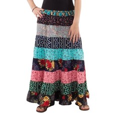 Jupe Longue Boho Femme Fleurs - Taille Haute Élastique, Poches & Ceinture, Style Plissée Été Plage
