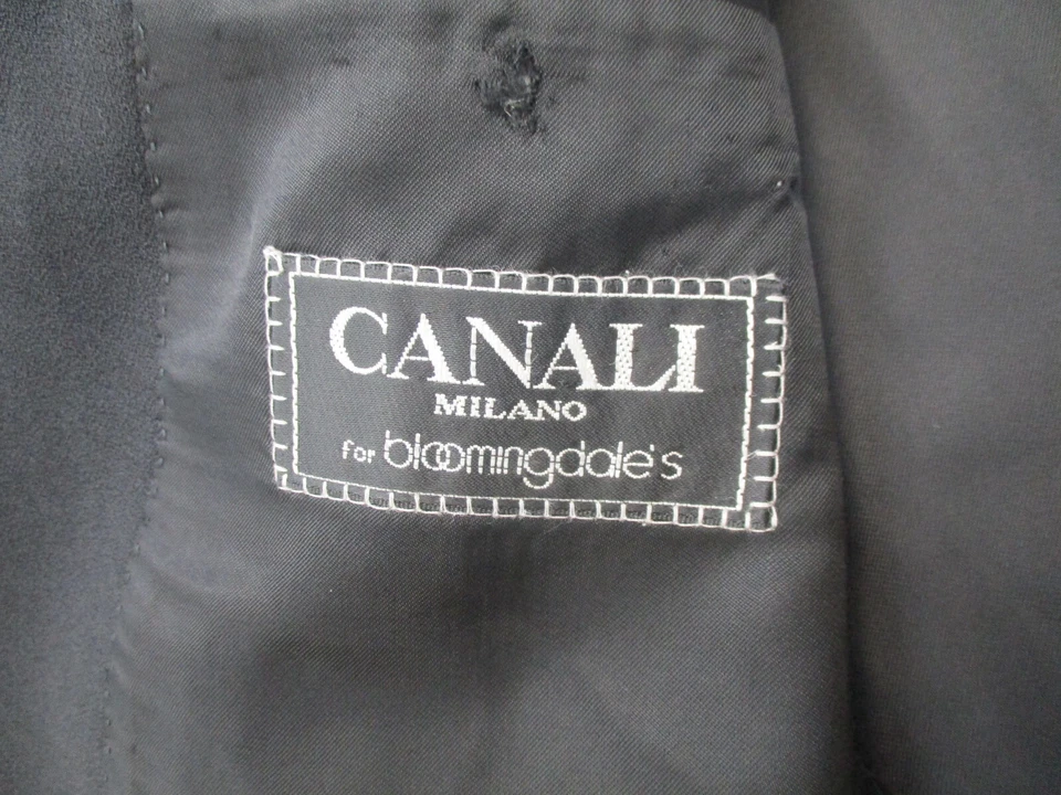 Blazer Canali Para Hombres 42 R Negro Doble Pecho Abrigo 100% Lana Hecho en Italia Chaqueta Foto 2 de 4