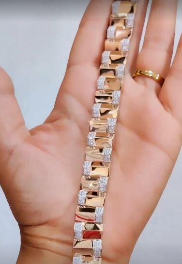 8.60Ct Round Cut Simulated Diamond 925 Silver Mens Elegant Tennis Link Bracelet