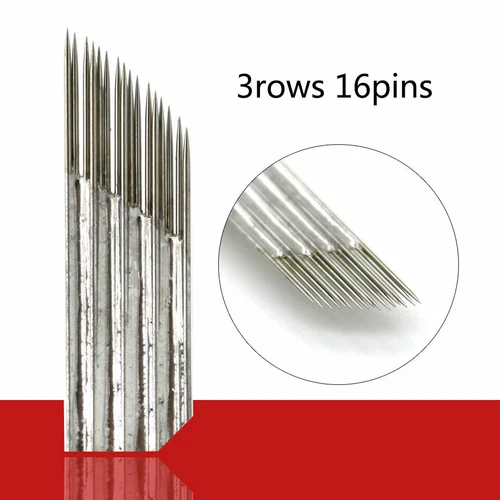 Microblading 3 Row 16 Pins Needles SPMU Permanent Manual Eeybrow Tattoo Blades - product listing photo