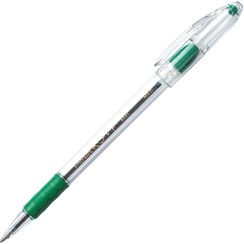 Pentel R.S.V.P. Ballpoint Pen, 1.0mm Medium Tip, Green Ink, Box of 12 (BK91-D)