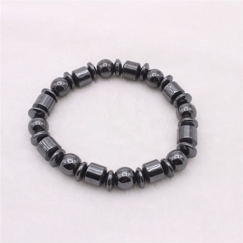 Nature Magnetic Therapy Black Hematite Stone Healing Beaded Bangle Bracelet - Picture 9 of 11