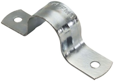 Southwire 526, 2", Zinc Plated Steel, 2-Hole Snap-On, EMT Conduit Strap ...