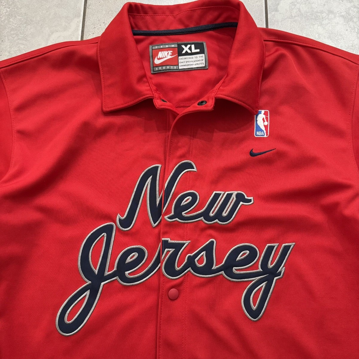 Nike NBA New Jersey Nets XL Oversize Red Warm-Up Jacket Shooting