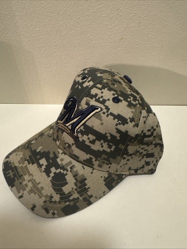 Milwaukee Brewers Camo Camoflauge Miller High Life Hat Adjustable Cap Brand New - Picture 4 of 5