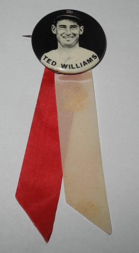 Prendedor de recuerdo del estadio Ted Williams de los Medias Rojas de Boston de los años 40 cinta con botón Foto 2 de 3