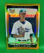 2009 TOPPS FINEST WADE LEBLANC GOLD REFRACTOR PARALLEL ROOKIE RC 10/50 PADRES