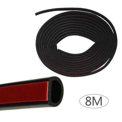 8M Car Auto D Shape Rubber Seal Weather Strip Door Edge Moulding Trim Universal - Foto 5 di 11