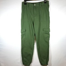 Love Tree Women's Small Green Linen Blend Pants