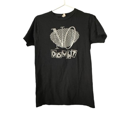 Vintage No Doubt Black Short Shirt with Silver Logo size Small