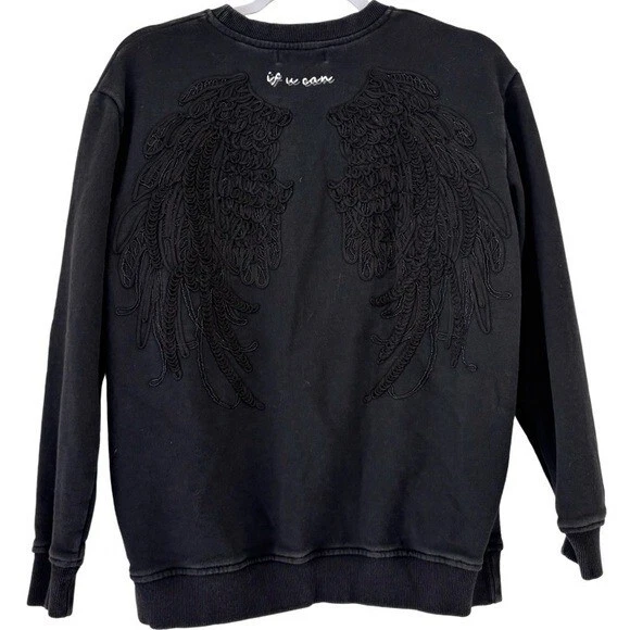 GIVENCHY PARIS Atrápame Si Puedes Ala de Ángel Sudadera Cuello Redondo en Negro M/L Foto 4 de 4