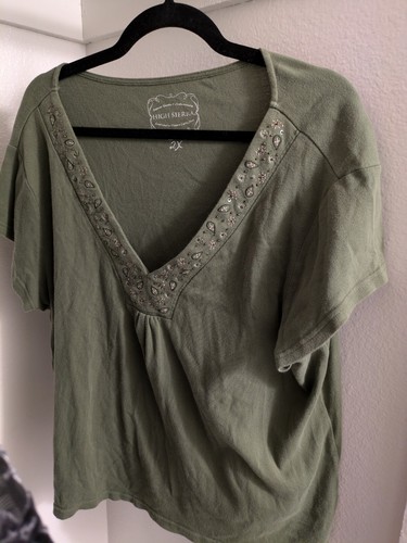 High Sierra 2XL Green Short Sleeve Women's Shirt