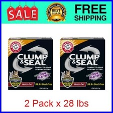 Arm Hammer Clump Seal Litter Multi-Cat Complete Odor Clumping Clay 28lb 2 Pack