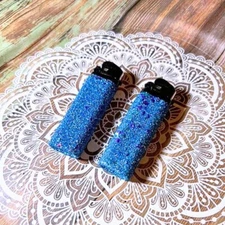 Mermaid Glitter Decorated Disposable Lighter Set of 4, Fun candle lighting tools