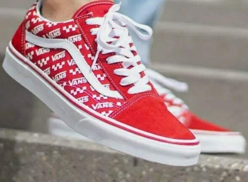 Vans Old Skool Logo Repeat Racing Red 