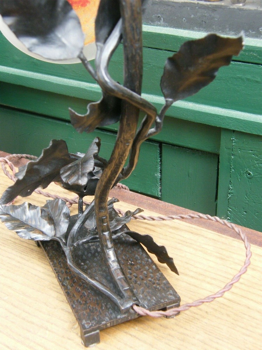 Daum Nancy Art Nouveau Lamp Wrought Iron Signed F Paquet Daum Nancy Art Nouveau Lamp Wrought Iron Signed F Paquet