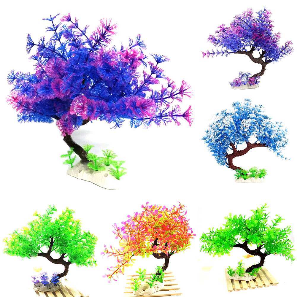 Fake Tree Tank Aquarium Artificial Bent Tree Fish Tank Underwater Landscape Plants ...