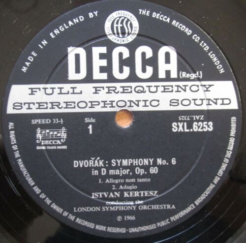 SXL 6253 WBG Istvan Kertesz *SIGNED* Dvorak Symphony no. 6 Decca ED1 WBG - Picture 2 of 4