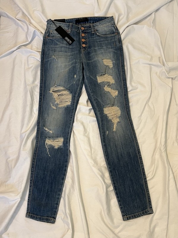 Genetic Los Angeles W11932A Distressed Women’s Jeans  24 Pants  Denim