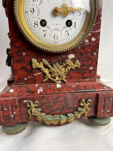 19th Century G. Mouillard Le Mais Antique French Clock Marble and Bronze - Picture 5 of 14