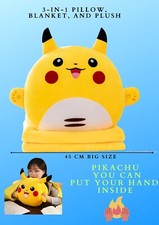 Pikachu - 3 In 1 Plush - Blanket  Pillow - Big Size 45 Cm