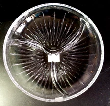 MILLER ROGASKA SOHO 3 PART RELLISH DISH, Cut Lead Crystal, 9 3/4", REED & BARTON